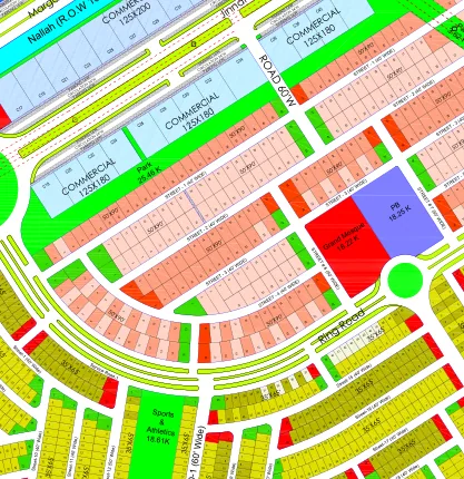 Margalla Enclave master plan, Lake West sector: 1 Kanal streets